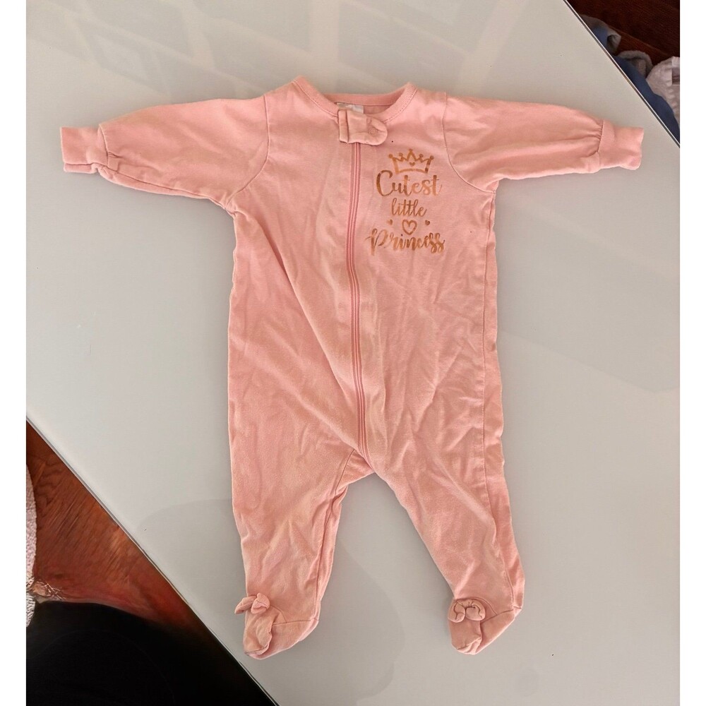 Gerber Organic Cotton “Cutest Little Princess” Footed Sleeper – 0–3M